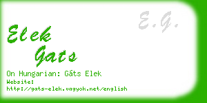 elek gats business card